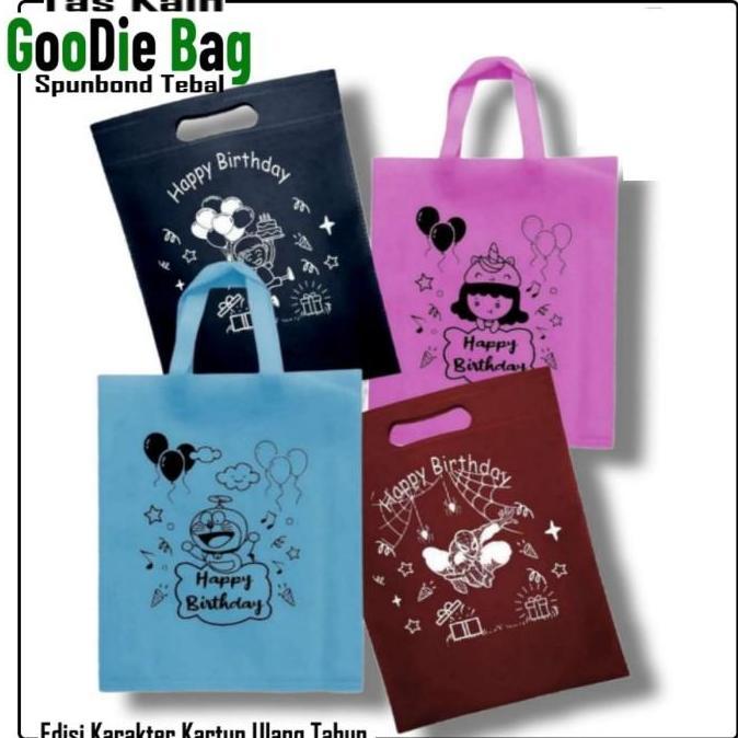 Goodie bag Ultah / Tas kain spunbond Souvenir Snack ulang tahun Anak