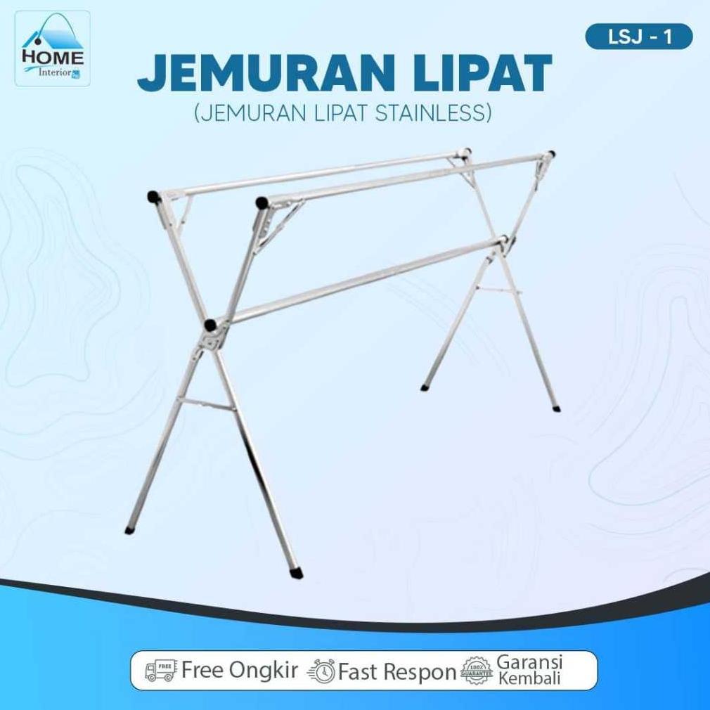 -WF- Jemuran Baju Lipat Stainless Steel Jemuran Lipat Anti Karat Kuat Tempat Jemuran Portable Stainl