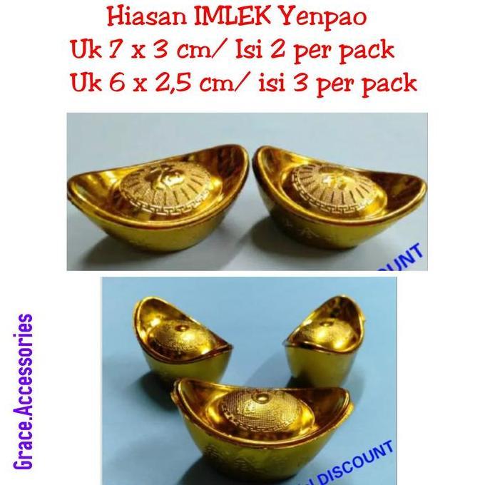 Ready Hiasan ornamen imlek Yenpao uang emas imlek per pack