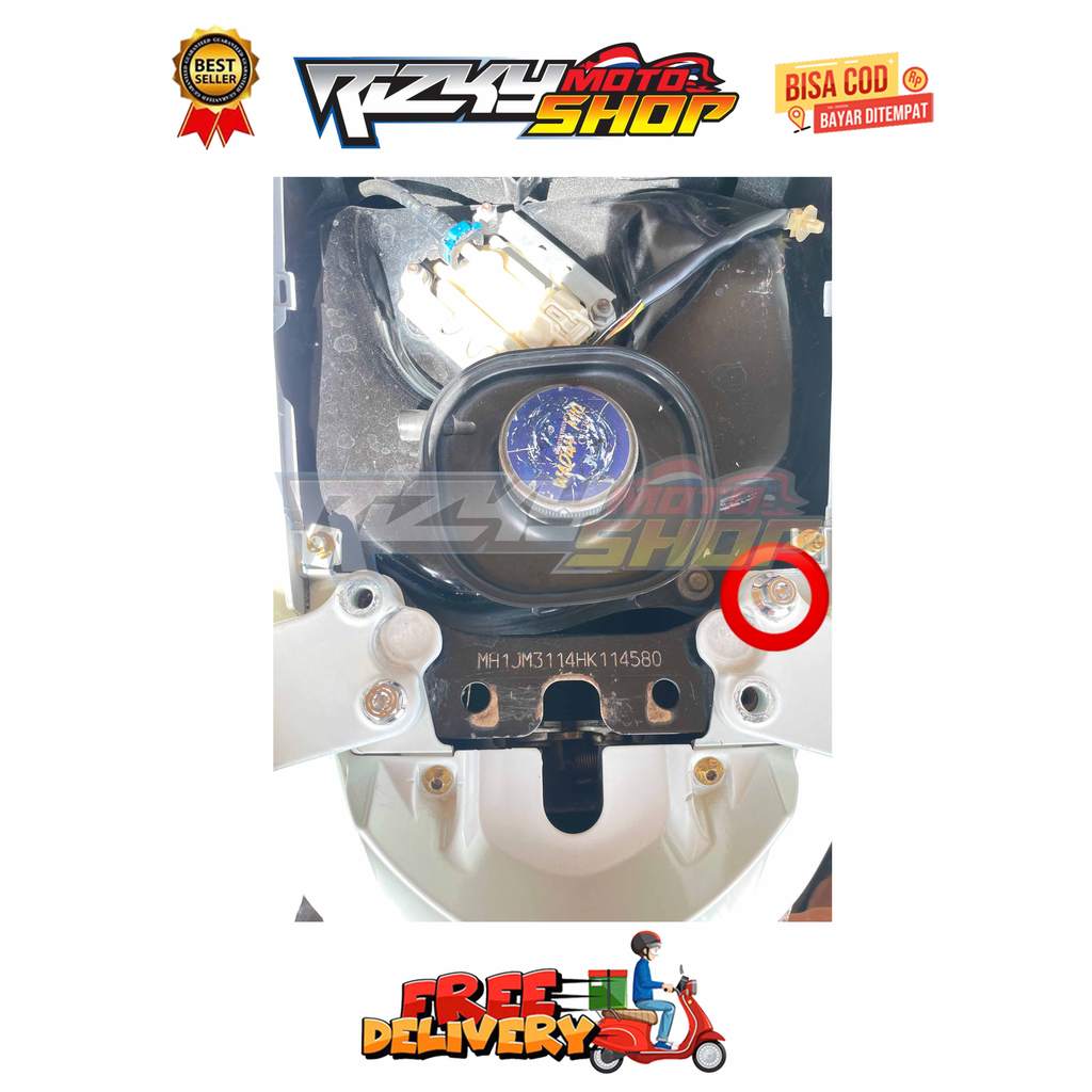 BAUT BEHEL BELAKANG ( 1 BAUT ) BEAT SCOOPY KARBU FI ESP SPACY VARIO 110 TECHNO CW TAHUN 2006 - 2014 