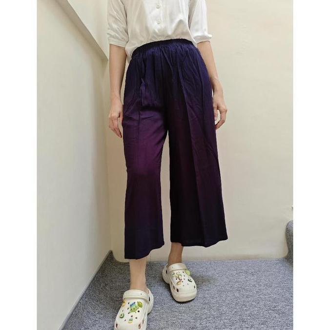 Terlaris Alimama - Celana Wanita Ankle - Pakaian Perempuan Kulot Panjang Garis Pant Crepe Jumbo Mura