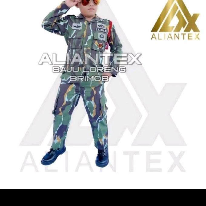 Ready BRIMOB LORENG/BAJU PROFESI ANAK /POLISI BRIMOB LORENG