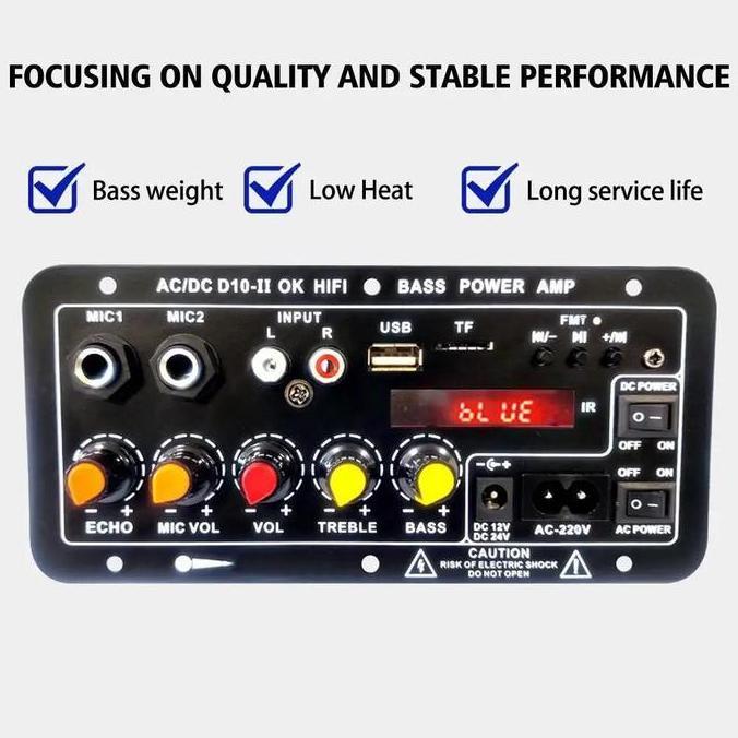 DELSMART Kit Amplifier Bluetooth All-in-One (Pilih Model). Ada USB, TF, FM, AUX, Karaoke, Remote. So