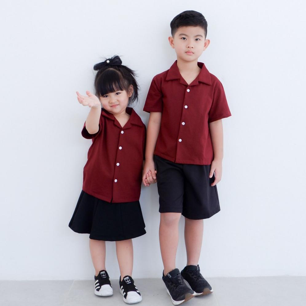 Promo Terbaru Isla Gaby Family Maroon - Maroon - Set Pakaian Keluarga - Baju Couple - Baju Keluarga 