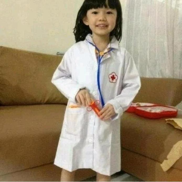 Ready baju dokter anak kostum dokter kostum anak jas dokter putih sneli anak kostum karnaval baju pr