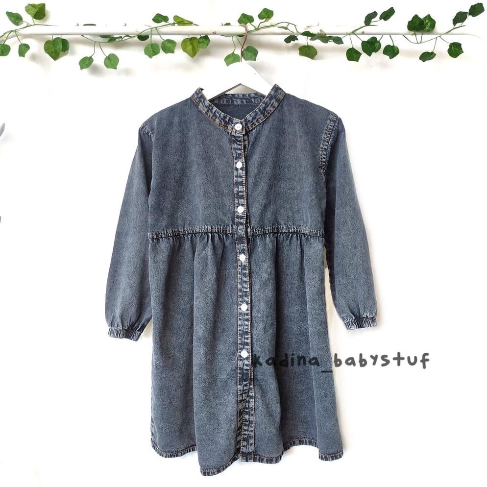 BIG PROMO KEMEJA JEANS COUPLE KELUARGA/ DRESS JEANS ANAK SNOW WASH BLACK/ KEMEJA ANAK JEANS SAND WAS