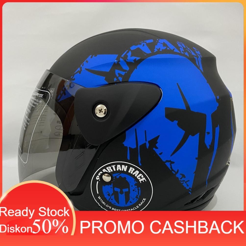 Terlaris Helm Evo Spartan Biru Helm Sni Dewasa [Ao]
