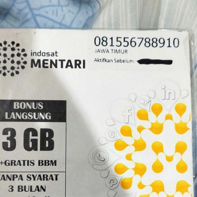 NAZALA nomor cantik indosat mentari im3 prabayar urut naik O815.5678.891O