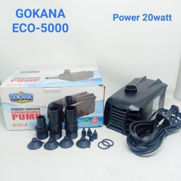Pompa kolam submersible pump Gokana Eco-5000 low watt 5000 L/H 20 watt