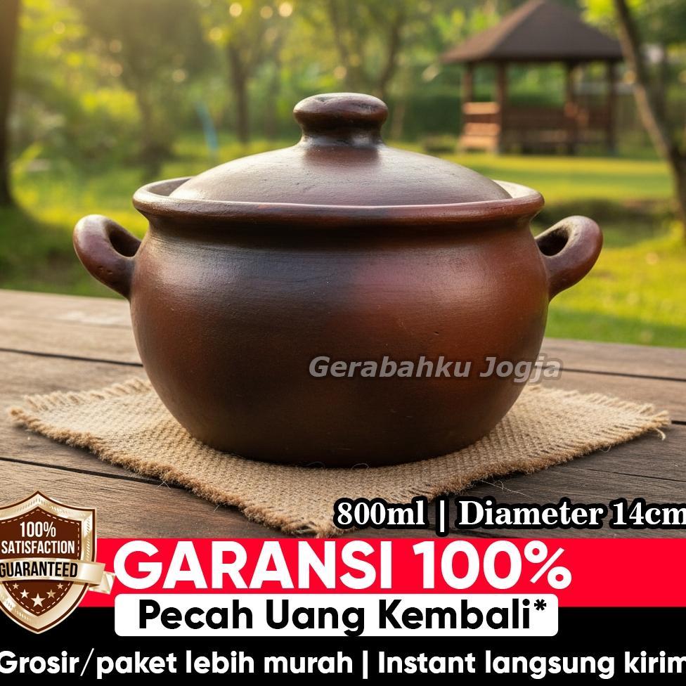 sale Gerabahku | Panci Gerabah Tanah Liat Buat Masak Godok Jamu Rebus Panci Kendil Sayur Diameter 14