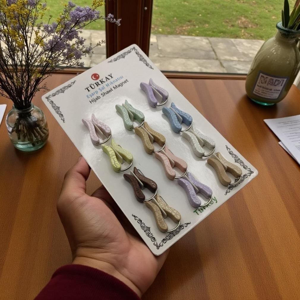 Disc Klip Hijab Turki Isi 12 Pcs/Klip Turki/Pin Hijab Turki/Klip Hijab Turki Termurah