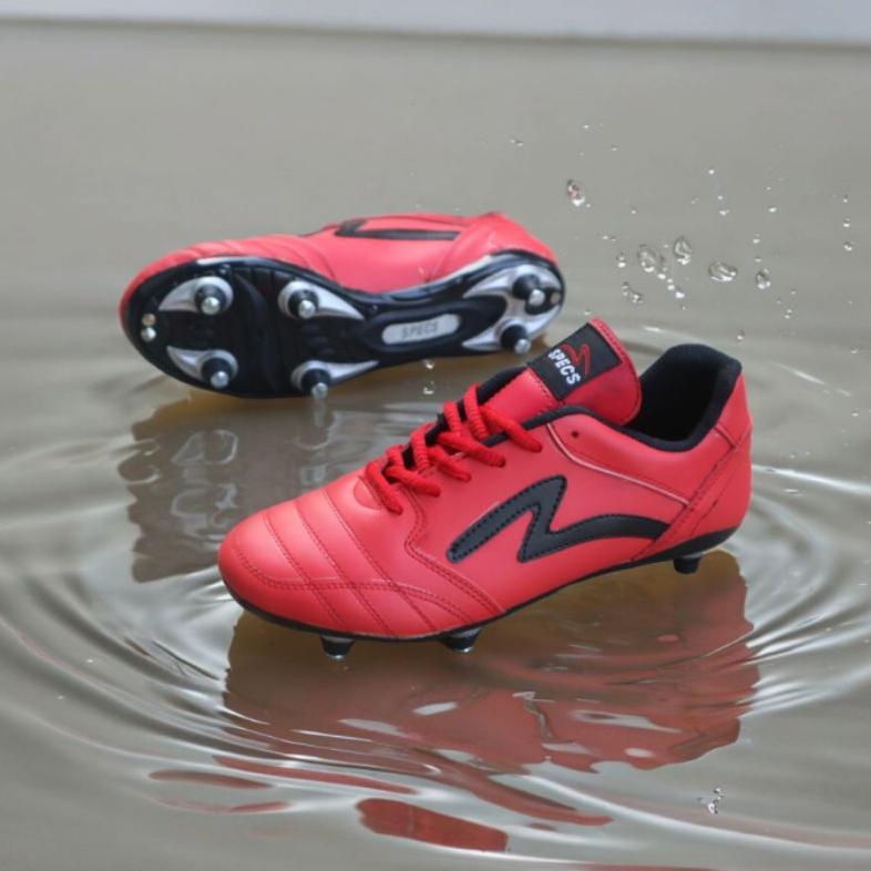 DISKON SEPATU BOLA SPECS KULIT SAPI ASLI PULL BESI OUTSOL SUDAH DI JAHIT