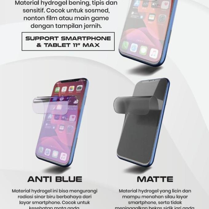 Bestgood- ANTI GORES HYDROGEL MATTE, CLEAR, ANTI BLUE By LUNA For ALL TYPE HP