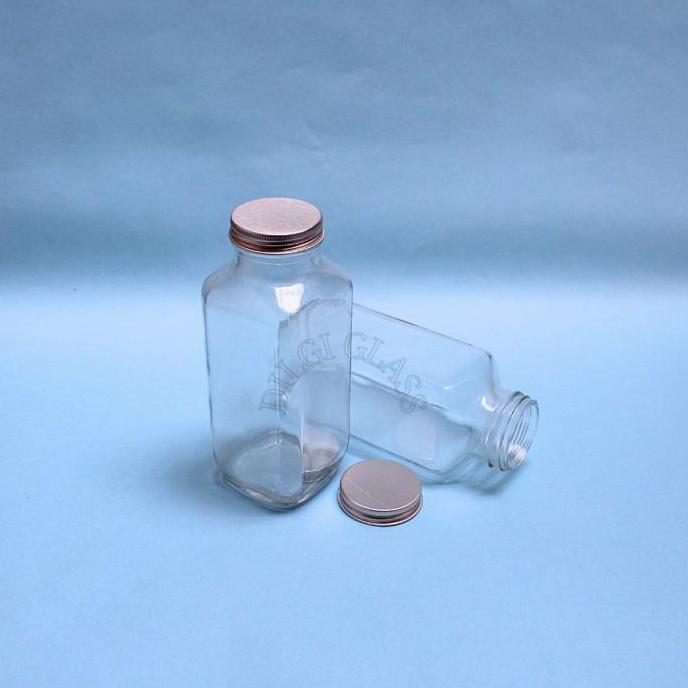 BKKC500 botol kaca kotak french square 500ml/botol susu/juice/kopi