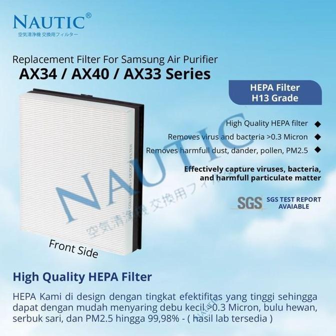Collbit- Filter Samsung Air Purifier Ax40 Ax34 Hepa Filter Samsung Ax34R Ax40R