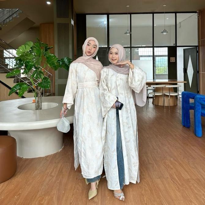 sherine abaya / abaya outer / abaya linen bordir / abaya chakira KUN