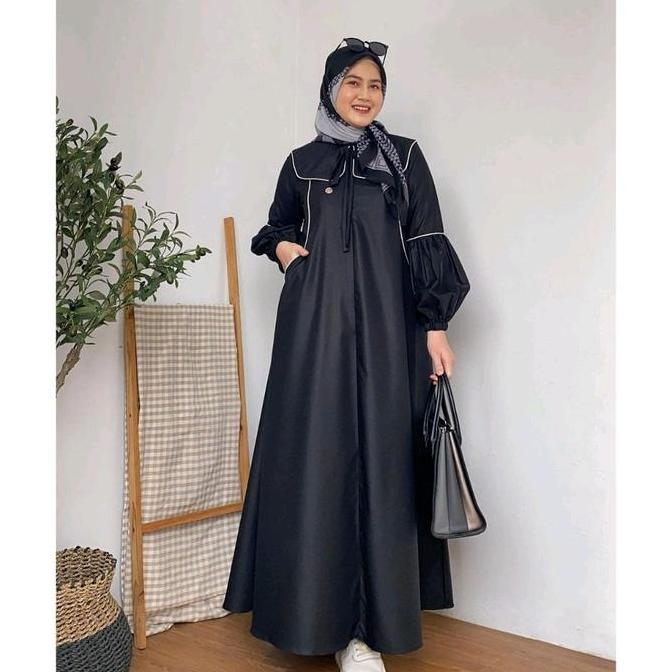 Abaya Dres Bahan Toyobo Gamis remaja Kekinian Mewah Elegaen Dres Muslimah Terbaru  Size S M L XL XXL