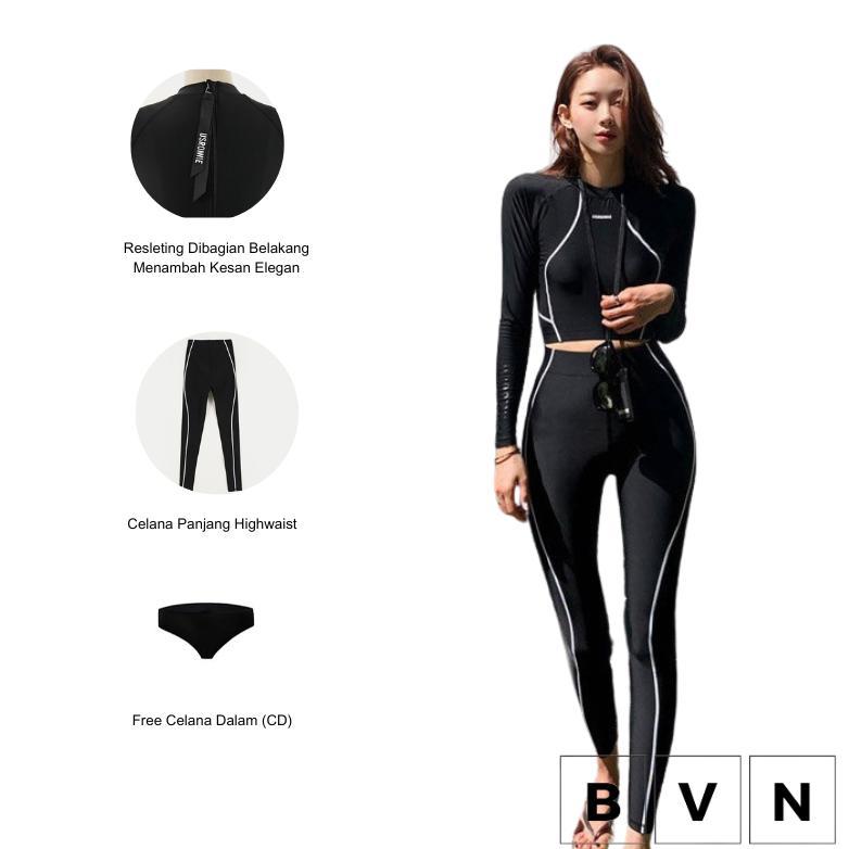 BVN Set Baju Renang Rashguard Wanita Fashion 8078