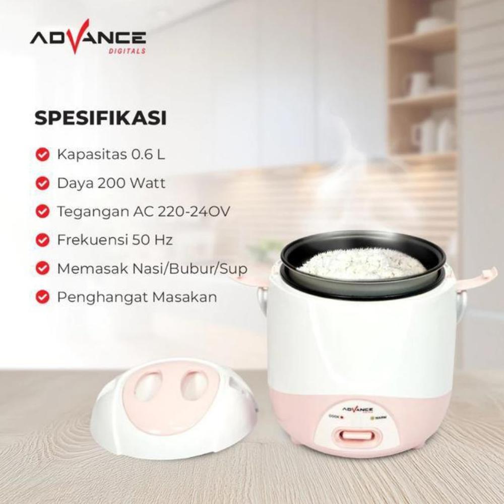 HOT DEALS Advance Digitals Mini Rice Coocker G06 Rice Coocker Kecil Anak Kosan Low Watt Penanak Nasi