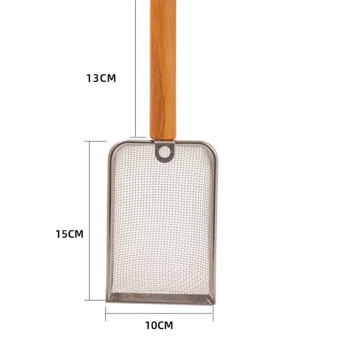 Sekop Serokan Pasir Stainless Berlubang Kecil Sekop Saringan Pasir Kucing - Lubang 3mm Anti Bocor Pa