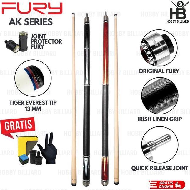 Fury Ak Series Ak1 Ak2 Sti Billiard Cue Stik Biliar