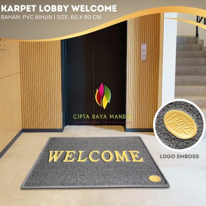 Keset Karpet PVC Mie Bihun Welcome New 60x90 Keset Lobby Keset Bihun Motif WELCOME