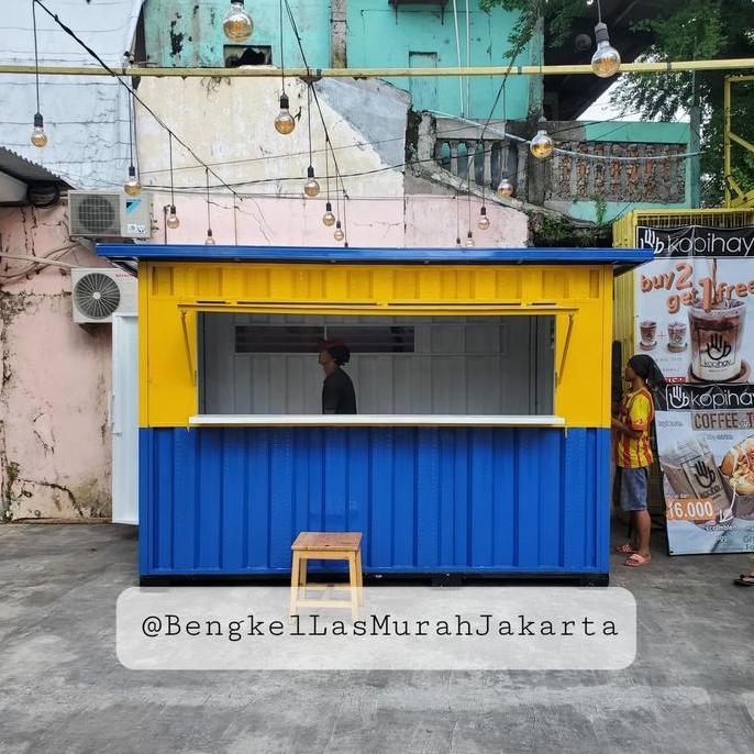 Terlaris Booth Semi Container / Gerobak Kontainer Knock Down 3X2X2