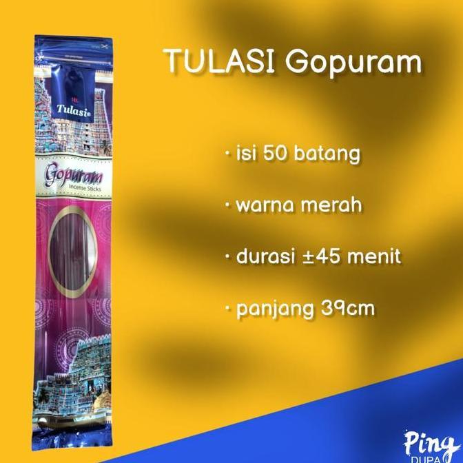 Produk Terbaik] Dupa Gopuram Ponch Stik Isi 50 Batang Hio By Tulasi India