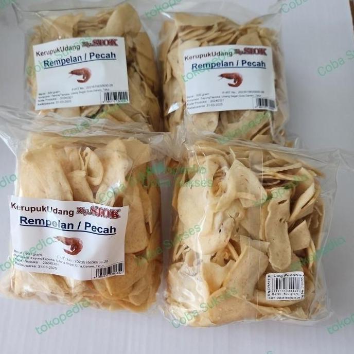Kerupuk udang pecahan / rempelan / pinggiran dari Ny Siok