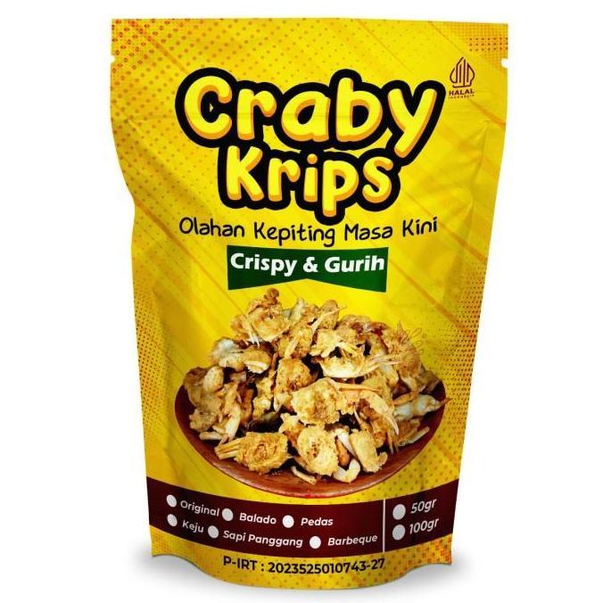 CRABY KRIPS 100gr - MAKANAN SNACK BABY CRAB CRISPY BABYCRAB KILOAN