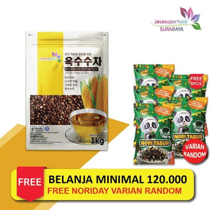 Teh Biji Jagung Panggang Korea Utuh 1kg Lokal / Roasted Corn Seeds 1Kg