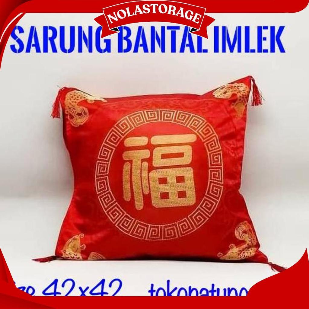 Bantal Sofa Imlek Hoki 01 Kain Motif Fuk Termurah