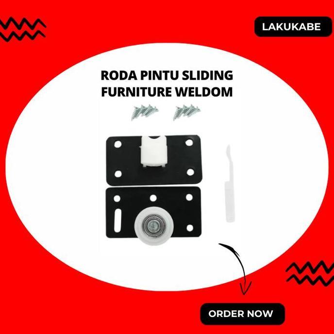 * RODA PINTU SLIDING LEMARI FURNITURE GESER SD380 RODA LEMARI GESER ATAS BAWAH SET BESI NYLON *
