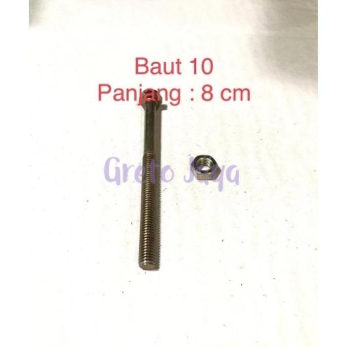 // ( BAUT KUNING 12 PANJANG 8 CM ) MUR PLAT PELAT 8CM KAKI RODA SKRUP SEKRUP KURSI SOFA MEJA 8.0CM '