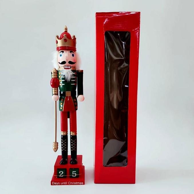 Ready Patung Kayu Nutcraker 60 cm Gliter Model Kalender 25 Des Kado Natal