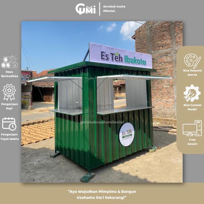 Terlaris Gerobak Booth Container Free Ongkir - Gerobak Jualan Es Teh Jumbo