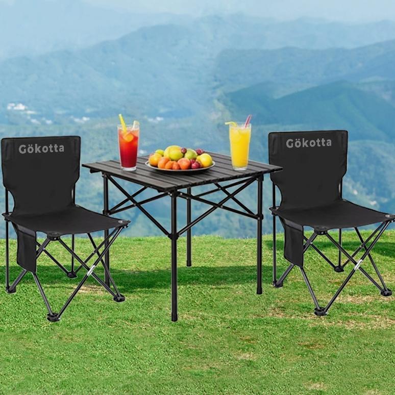 Uhouse Set Kursi Lipat & Meja Camping / Set Perlengkapan Camping Outdoor