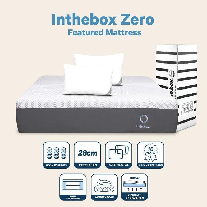 [Free Kasur Lipat] INTHEBOX Zero Kasur Spring Bed - GRATIS Kasur Bed To Go + Bantal | Kasur Ukuran 9