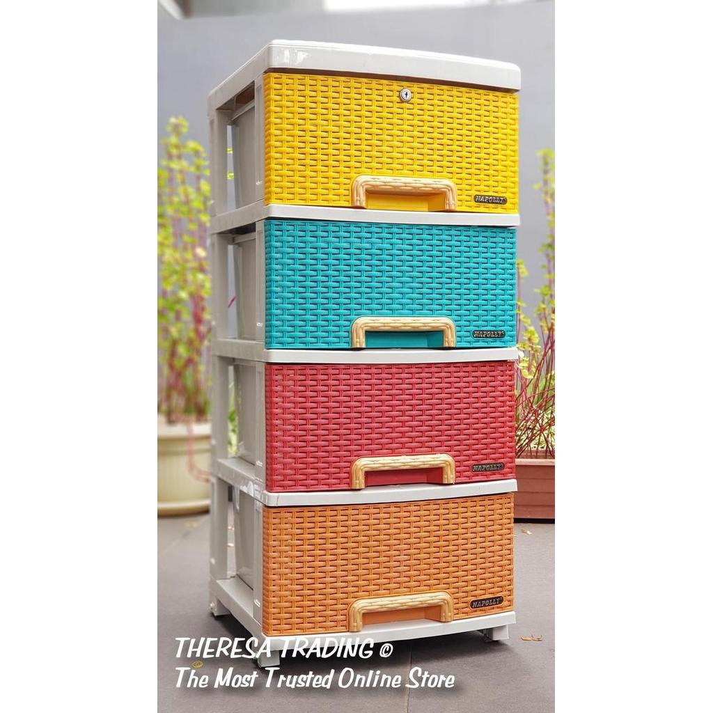 LEMARI PLASTIK NAPOLLY CONTAN 400 AK1 DRAWER LOCK COLORFUL BENETTON
