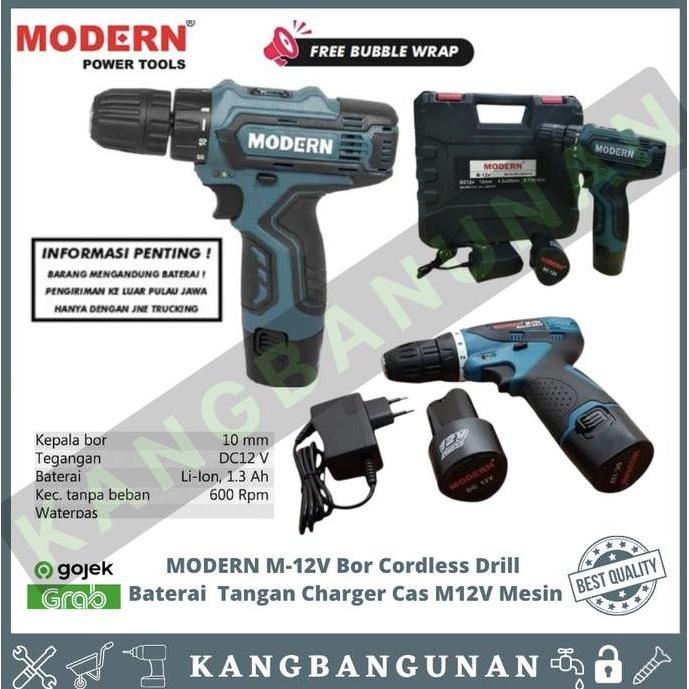 PHIMO Bor Tanpa Kabel MODERN M-12V dengan Baterai dan Charger