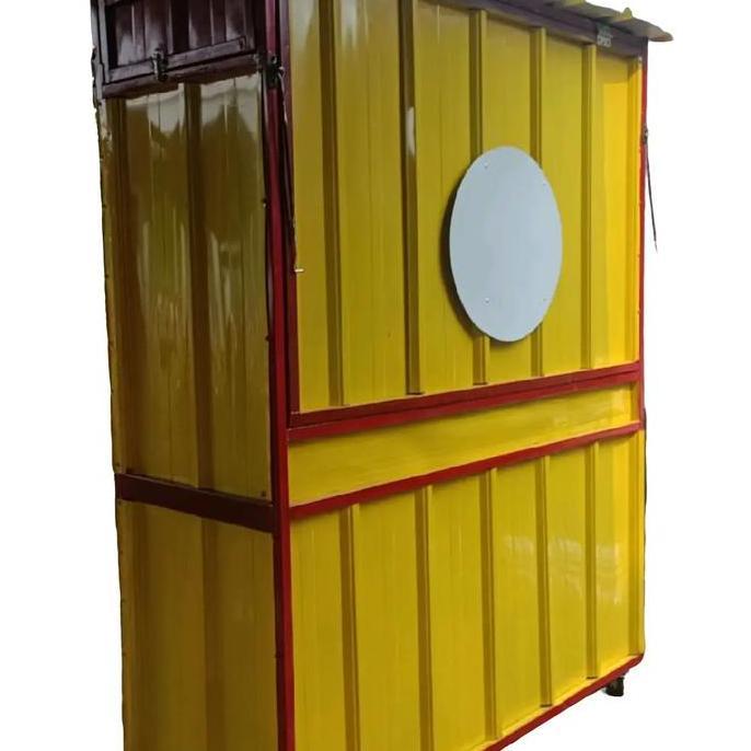 Terlaris Booth Kontainer Warung Kuning Keren Dengan Desain Modern Dan Fungsional Untuk Warung Anda