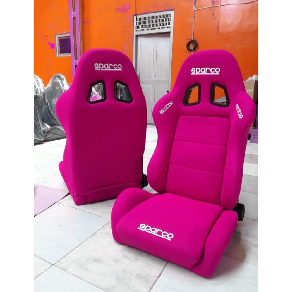 JOK MOBIL RACING SPARCO SEPASANG | 2 PCS Jok Racing Universal Sporty | Bahan Kain / Kulit / Suede | 