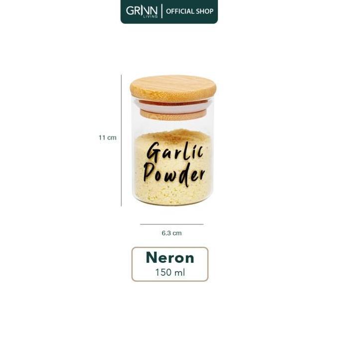 Grinn Living Set Paket Neron Glass Jar 150 ml Toples Mini Kayu
