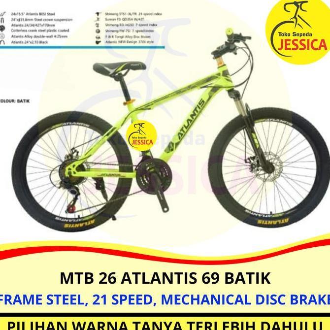 Terlaris Sepeda Gunung Mtb 26 Atlantis Harley Batik 69 Rem Disc Murah