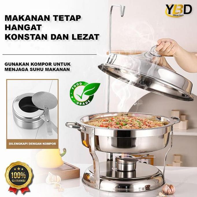 Rolltop Alat katering Chafing dishes Kapasitas 4.5L dan 9L | Roll Top hanging Chafing Dish Stainless