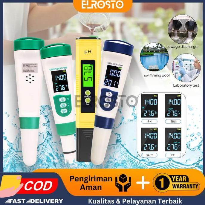 ELROSTO PH TDS ALAT UKUR KUALITAS AIR DIGITAL HIDROPONIK AKUARIUM SUHU ORIGINAL DAN TERPERCAYA