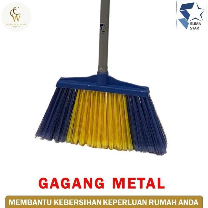 Sapu Lantai Plastik Warna Gagang Kayu Sapu Lantai Ijuk Sintesis Awet