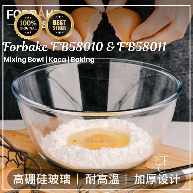 Forbake Round Glass Basin S19Cm 58010 Mixing Bowl Kocok Adonan Kue Mangkok Kaca Serba Guna