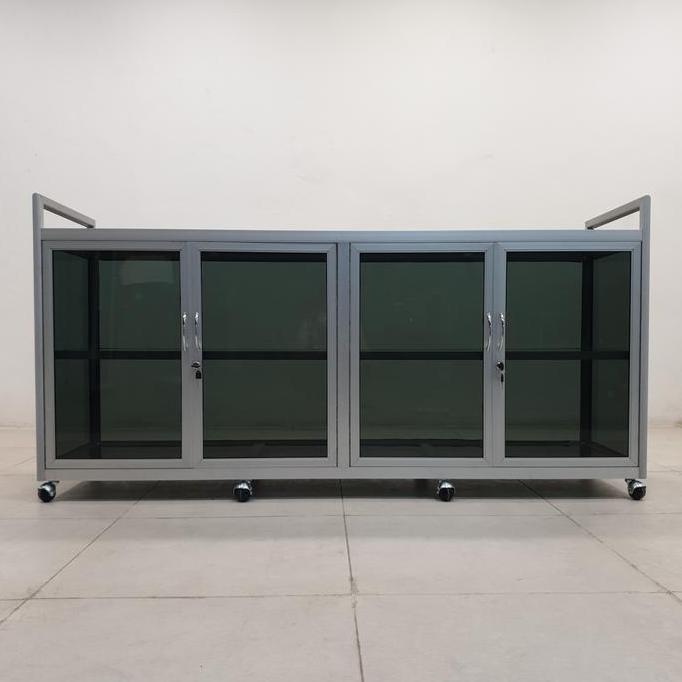 OK TC ALUMINIUM LSG 730 150X40X80 S LEMARI RAK SERBAGUNA 2 SUSUN TINGGI RAK 30 CM ALUMINIUM 20U SILV