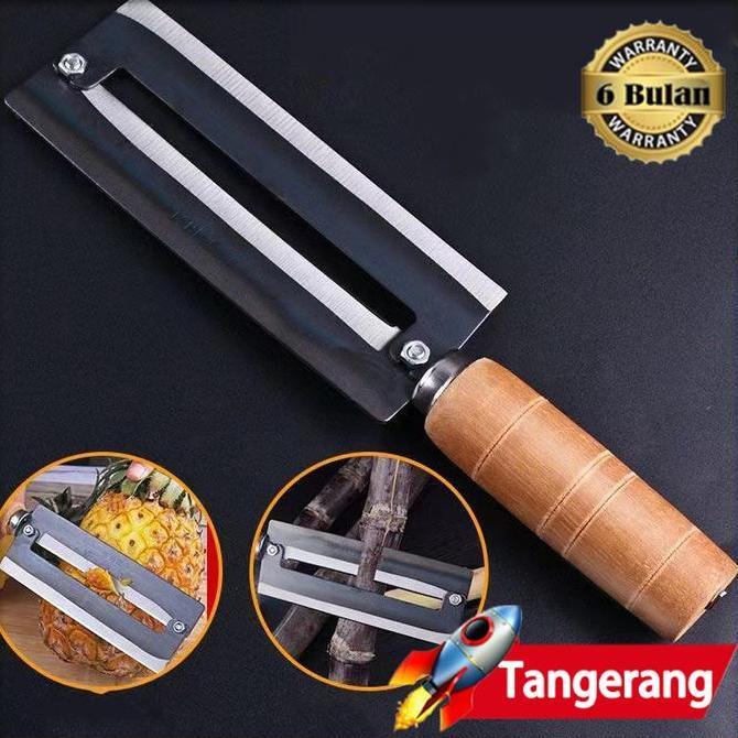 FARMUKE 26,5cm Pisau Pengupas Tebu Pisau Nanas Pisau Pengupas Tebu Pengikis Pengupas Baja Tahan Kara